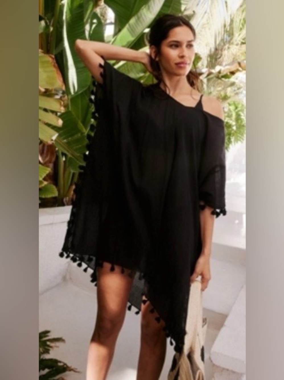 SEAFOLLY MARTA TASSELED MINI KAFTAN Swim Cover-Up